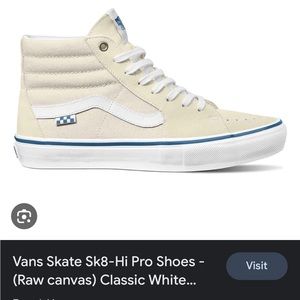 🤍 NEW NEVER WORN 🛹 	Raw Canvas Skate Sk8-Hi